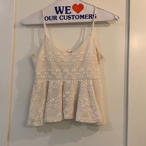 White Lace Peplum Top